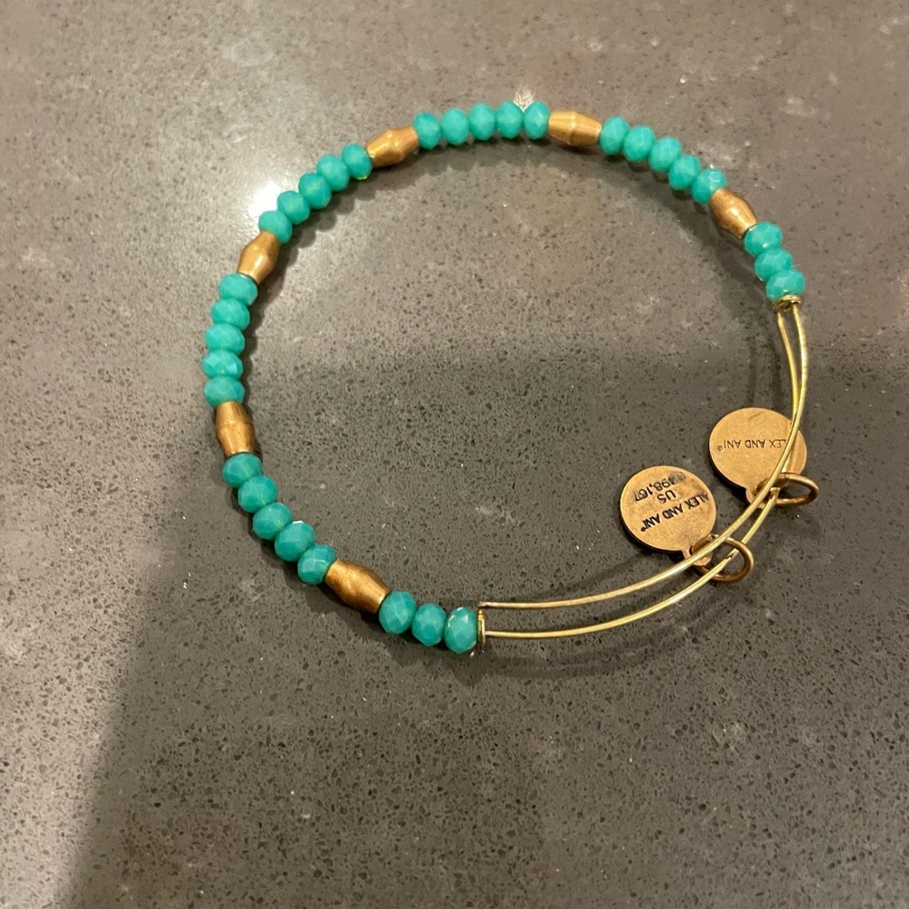 Alex and Ani Small Teal Stone Bangle. Retired. Only worn once!